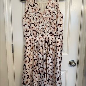 Floral Sleeveless Dress - Pink and Black